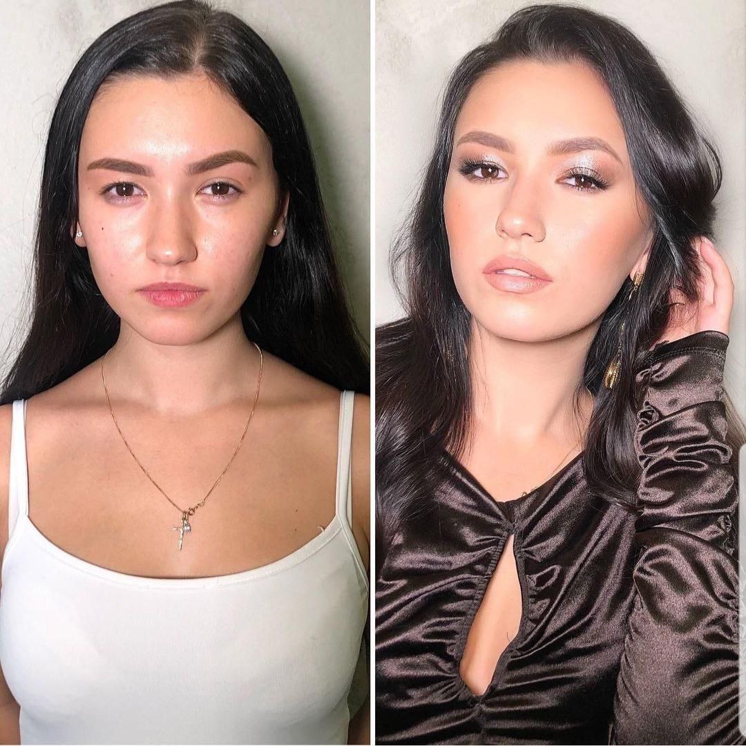 Make-up und Haarstyling für ein Fotoshooting, Look vorher und nachher, Natali Beliaeva, Bayern